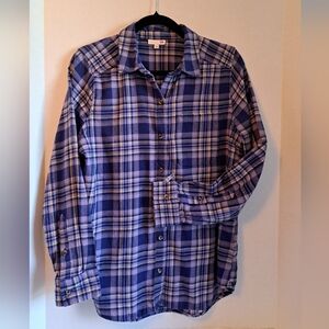 Womens Purple Plaid Shirt